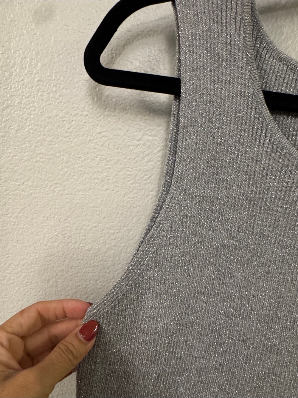 1. State Metallic Gray Ribbed Tank - Picture 3 of 4